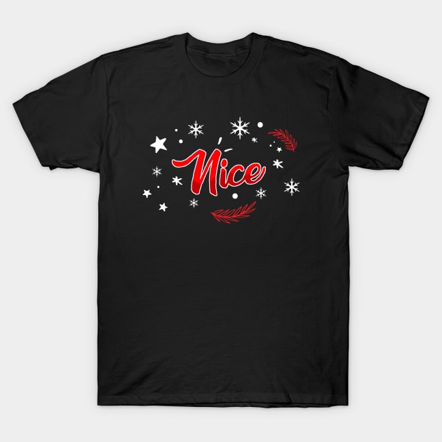 Naughty and Nice Funny Couples Matching Christmas T-Shirt by Acroxth